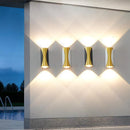 LED buitenwandlamp 12W Warmwitte licht -(zwart plus goud)