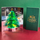 2 STUKS Betoverende 3D-Kerstboom Pop-up Kaart - Stuur een Magische Kerstgroet-groen