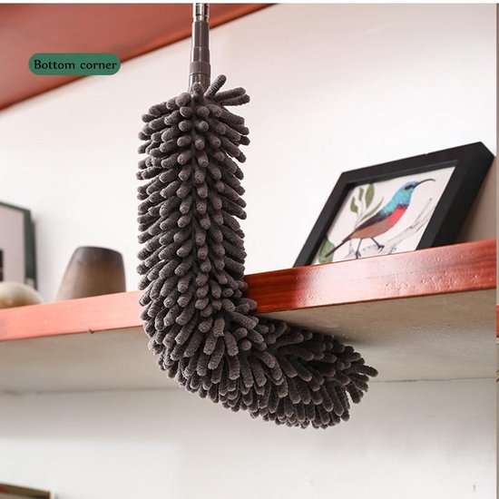 3-in-1 telescoopsteel met plumeau, lamellen- en chenillekop