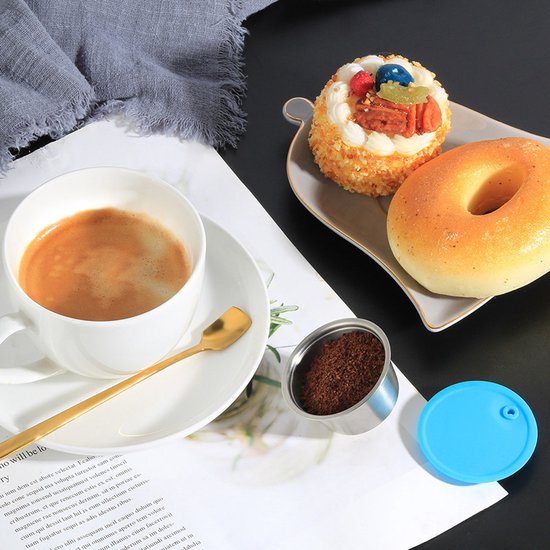 4 delige Herbruikbare RVS Dolce Gusto Capsule Set met Tamper, Maatschep en Reinigingsborstel - Duurzaam, Milieuvriendelijk en Kostenbesparend