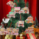 24-delige Set Houten Kersthangers – Snoeptrein Decoraties vo