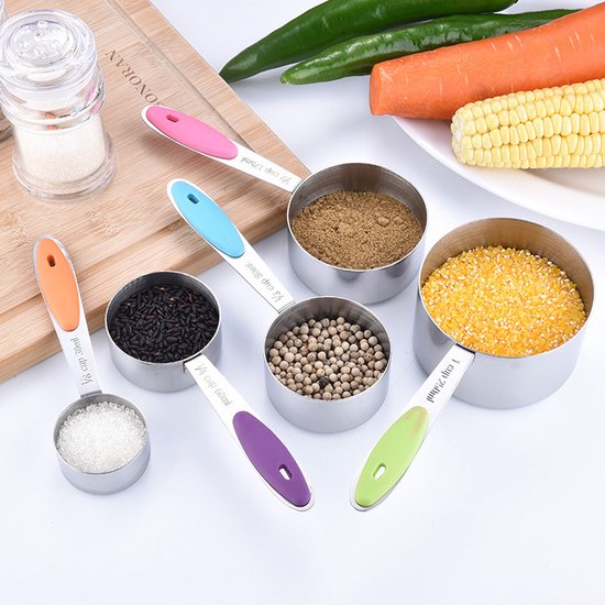 10-Delige Roestvrijstalen Maatbeker set-Cups & Spoons maten-stapelbaar en nestbaar