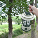 Multifunctionele Compacte Kampeerlamp met Powerbank - Duurzaam, Dimbaar & Waterdicht - USB/Zonne-Energie Opladen - Ideaal voor Outdoor & Tuin-Crème