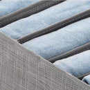 TDR-opvouwbare opbergdoos met 9 vakken-lade-organizer voor jeans,truien,overhemden en broeken-kledingbox- Donkergrijs 44*25*22 CM