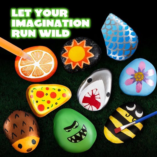 Glow-in-the-Dark Stenen Schilder Set - Creatieve Hobbyset voor Kinderen