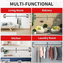 Wandgemonteerde matzwarte metalen kledingstang 180 cm 50 kg