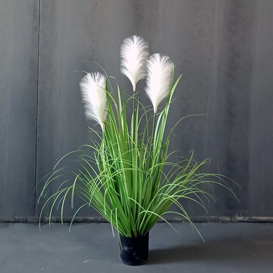 Unikorf Kunstplant Pampasgras 90cm - Wit & Onderhoudsvrij