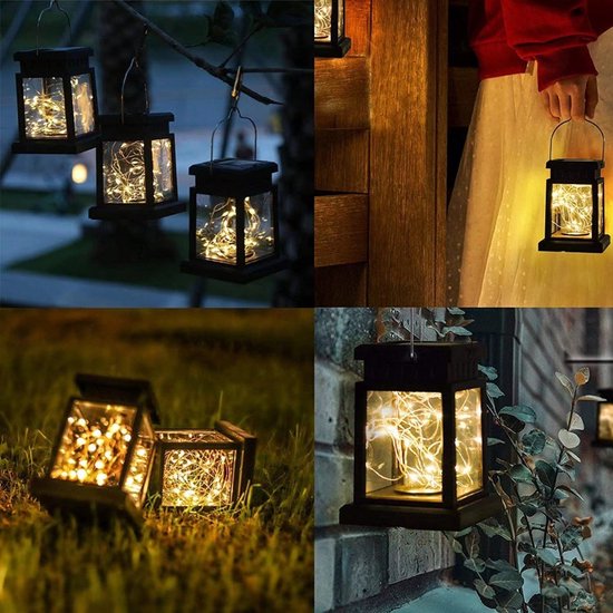 Zonne-sterrenpaleislantaarn koperdraad Sterrenpaleislantaarn warm licht 30 kralen