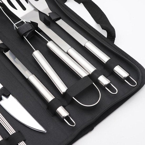 Xtraworks - 25 delige Barbecue Gereedschapset in Roestvrij Staal -Barbecue Accessoires met Draagtas