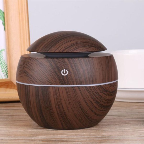 Luchtbevochtiger Aromatherapie met LED Donkerbruin 100x100mm