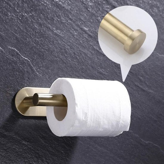 Toiletrolhouder RVS Goudkleurig - Zelfklevend