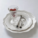 Franse reliëf keramische schaal dubbellaags afternoon tea schaal snoep dessert schaal wit