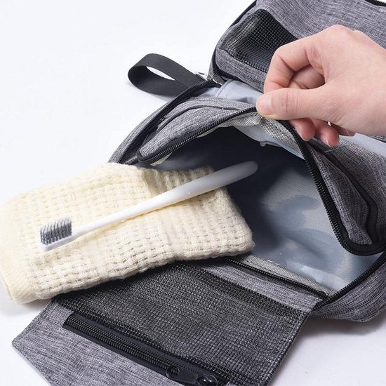 TDR - Toilettas - Organizer voor Toiletartikelen - met haak - multifunctioneel en draagbaar -23*7*15cm- grijs