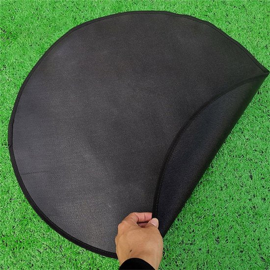 TDR - Tuin vloermat - Ideale mat voor onder de barbecue - Beschermt je terrastegels of gazon tegen hete kolen en vetvlekken - Rond 36 inch - Zwart