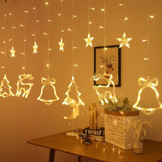 Unikorf LED Lichtgordijn - Kerstboom & Bel, 138 LED