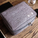 TDR - Kabel Tasorganizer -  Reis / Travel Organizer - voor datakabels, koptelefoon, oplader, etc - 25x19x10cm - Veel vakjes - Gadget - Grijs