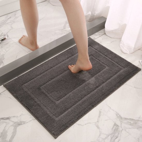 Luxe Absorberende badmat/deurmat 40x60 cm grijs - antislip