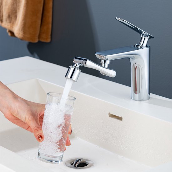 RVS kraanverlengstuk 360° rotatie - roterende kraankop