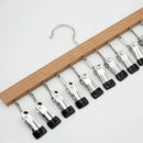 2 stuks Luxe Houten Sokkenhanger met 12 Knijpers- Kledingdroger -Perfect voor Luchtdrogen
