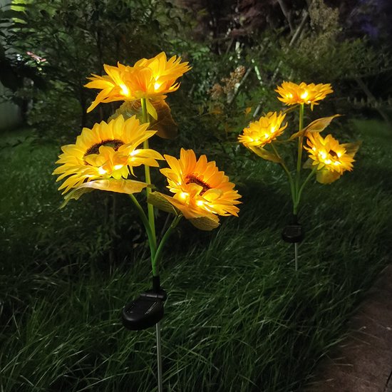 solarlamp Zonnebloemen - LED-verlichting - Automatische dag en nacht sensor - Duurzaam en weerbestendig