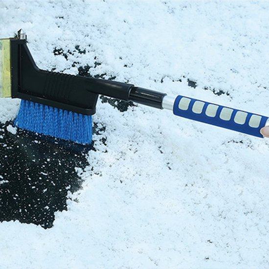 3-in-1 ijskrabber/sneeuwveger + noodhamer, uitschuifbaar