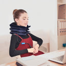Opblaasbaar ergonomisch nekkussen - neksteun, fleece, blauw