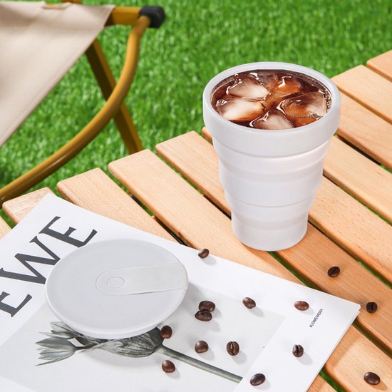 Draagbare opvouwbare siliconen koffiebeker opvouwbare waterb