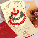 Unikorf 3D pop-up verjaardagskaart: taart&opname 14.4x14.4cm