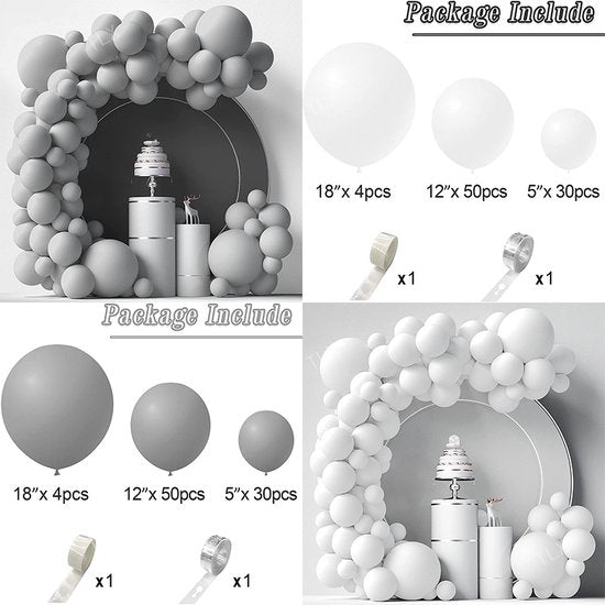 Unikorf 86-delige Macaron Ballonnenboog Wit Feestset