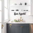 bon appetit 3D wandbord- muurdecoratie-Line art -metaal-zwart 36x15CM