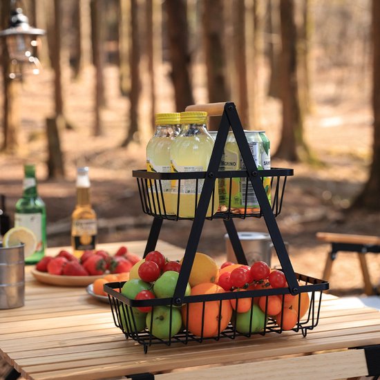 2-laagse Fruitschaal – Ruimtebesparend Modern Design voor Ke