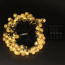 Lichtsnoer op zonne-energie 6,5m - 30 LED glasbollen warmwit