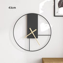 Moderne Nordic wandklok transparant zwart frame ⌀43 cm