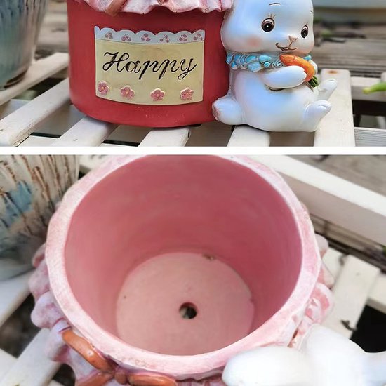 3delige Schattig konijn ornament - bloempot voor binnen en t