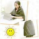 TDR - Elektrische verwarmingsdeken in poncho-vorm met USB-aansluiting - van zachte flanellen stof -  Grijs