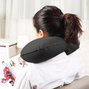 U-vormig Nekkussen - Zelfopblaasbaar Reiskussen - Zwart