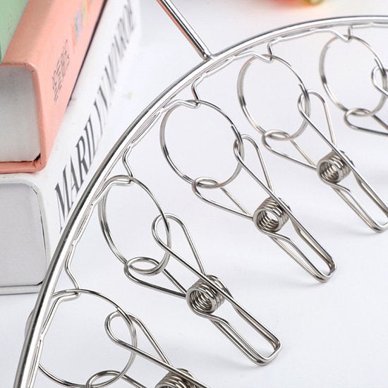 3x RVS Sokkenrek en Ondergoed Droger met 10 knijpers