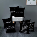 Sierkussensloop - Thema: Friends - Tekst: "How you doin.?" - 45 x 45 cm - Zwart