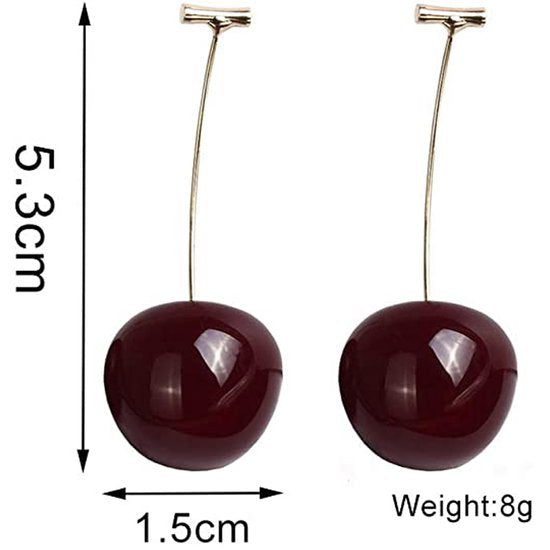 Rode Kersen Oorhangers - Lichtgewicht Vrouwen Oorbellen