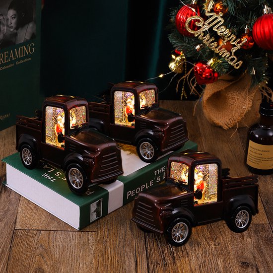 Betoverende Retro Auto LED Kerst Verlichting - Sfeervolle Verlichting voor de Feestdagen16*7.2*11cm-donkerbruin