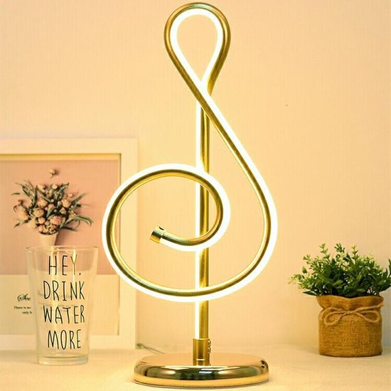 Minimalistische Bureaulamp Muzieknoot Goud