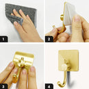 Unikorf 4x Zelfklevende Handdoekhaakjes/Ophanghaken - Goud