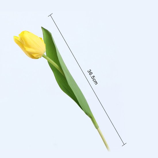 10 stuks kunsttulpen realistisch geel - duurzaam