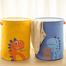 Opvouwbare wasmand - dinosaurus - geel 35x45cm