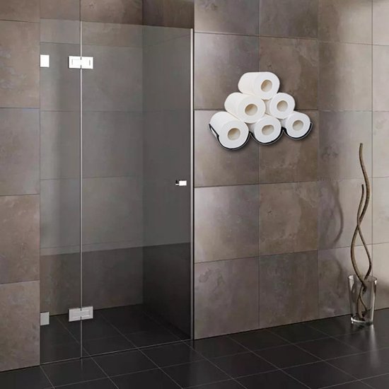 praktische toiletpapierhouder met golven ontwerp-muur decoratie -35*11.5*7.5CM-zwart