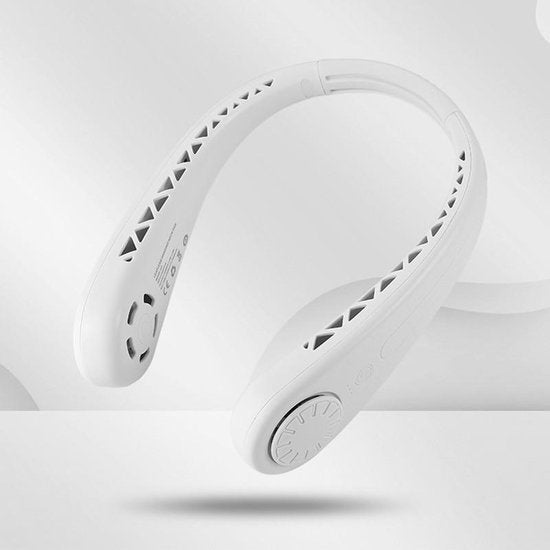Merkloos USB Nekventilator, 6u Batterij, Wit