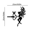 Fairy Angel Tuindecoratie met Sleutel – Zwart Metaal – 25 cm