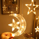 LED Lichtgordijn Maan & Ster Ramadan 3,5m 120 LED Warm wit