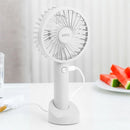 Draagbare Ventilator - oplaadbaar met USB - kan mobiel op voet plaatsen - perfect voor op op reis, buiten met warm weer - Wit