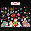 Kerst Raamstickers met kerstman ,sneeuwpoppen en Kerstfiguren - Herbruikbaar en Statisch-35.5*50cm